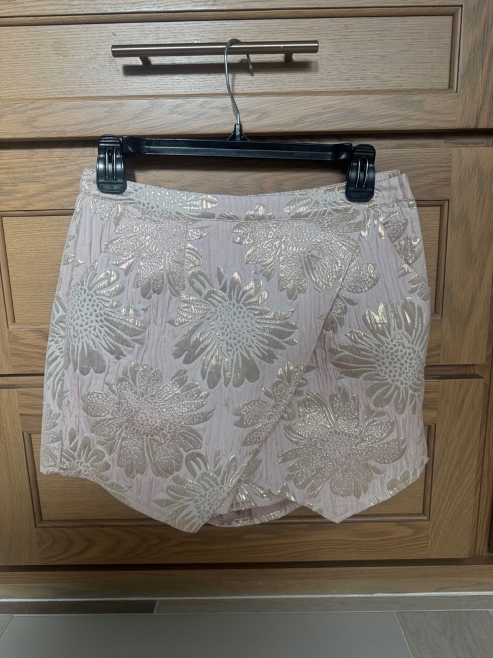 superdown Blush Pink Floral Jacquard Skort